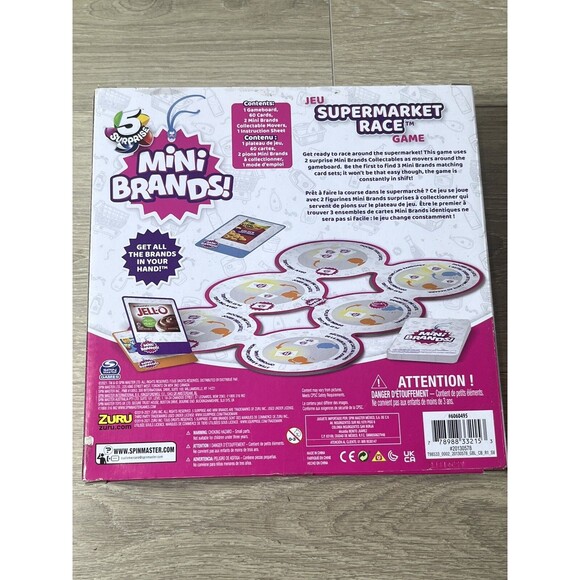 NEW 5 Surprise Mini Brands Jeu Supermarket Race Game Zuru Spin Master 2 player - Picture 2 of 7